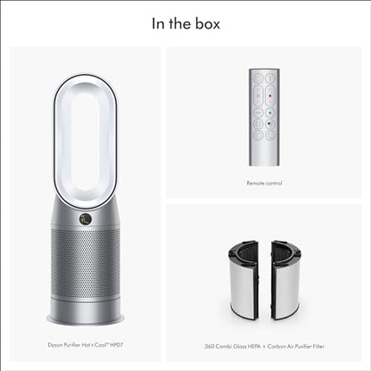 Dyson Purifier Hot+Cool™ HP07 Air Purifier, Heater, and Fan - White/Silver, Large