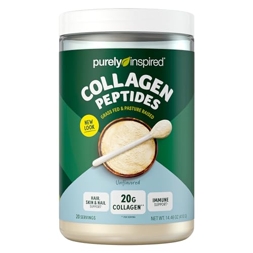 Purely Inspired Collagen Powder, Unflavored (20 Servings) - 20g Collagen Peptides Protein Powder for Women & Men - Grass-Fed & Pasture Raised - Gluten-Free, Paleo & Keto-Friendly Collagen Drink