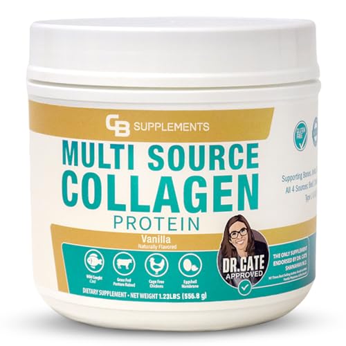 Vanilla Multi Collagen Protein Powder - Hydrolyzed Bovine Collagen Peptides, Albumen Protein, Hydrolyzed Marine Collagen Peptides, Natural Flavors